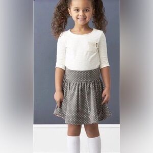 Matilda Jane Hello Lovely Dozens of Dots Gray Polka Dot Twirl Skirt size 6